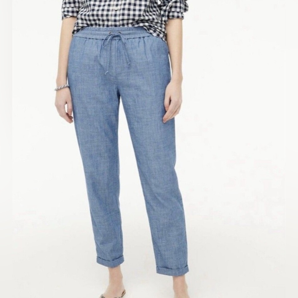 NWT J.Crew Chambray Drawstring Pant